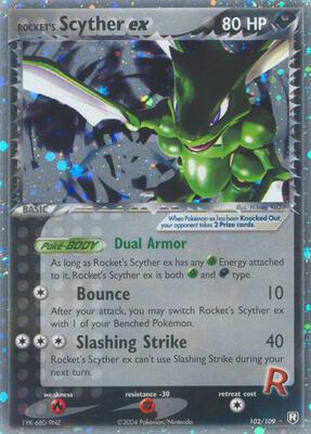 Rocket's Scyther ex card from EX Team Rocket Returns