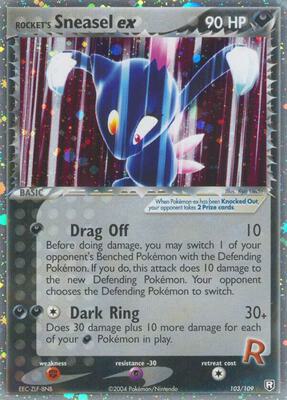 Rocket's Sneasel ex card from EX Team Rocket Returns