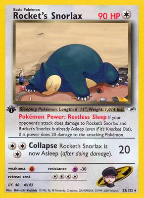 Rocket's Snorlax card from Gym Heroes