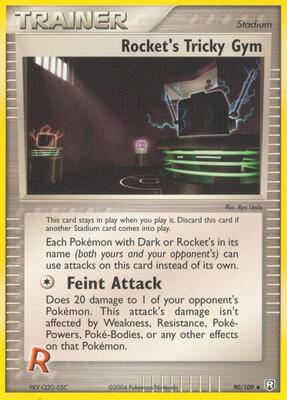 Rocket's Tricky Gym card from EX Team Rocket Returns