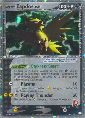 Rocket's Zapdos ex card from EX Team Rocket Returns