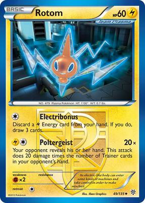 Rotom (Team Plasma) card from Plasma Storm