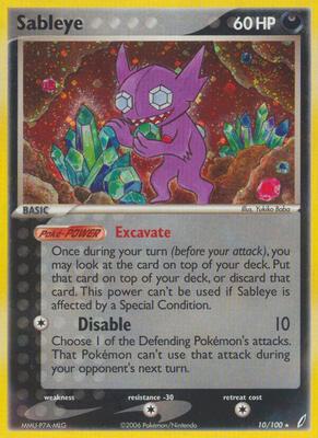 Sableye card from EX Crystal Guardians