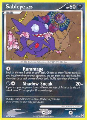 Sableye card from Secret Wonders