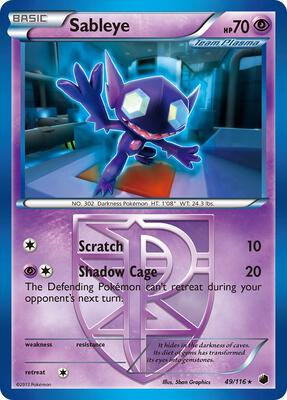 Sableye (Team Plasma) card from Plasma Freeze