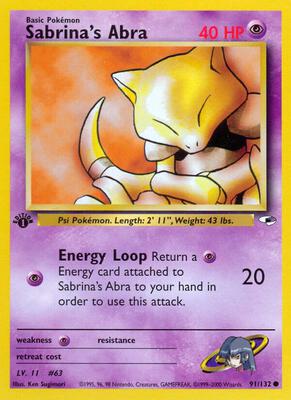 Sabrina's Abra card from Gym Heroes