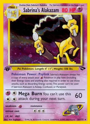 Sabrina's Alakazam card from Gym Challenge