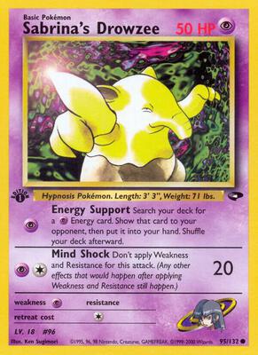 Sabrina's Drowzee card from Gym Challenge