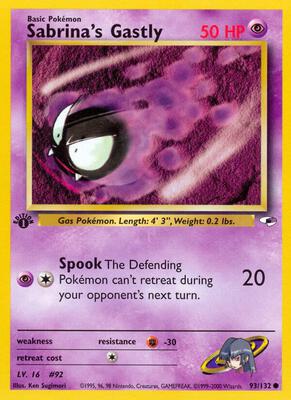 Sabrina's Gastly card from Gym Heroes