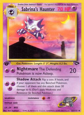 Sabrina's Haunter card from Gym Challenge