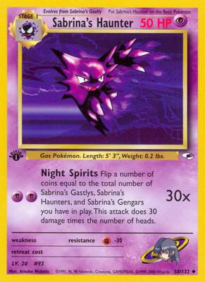 Sabrina's Haunter card from Gym Heroes