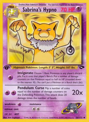 Sabrina's Hypno card from Gym Challenge