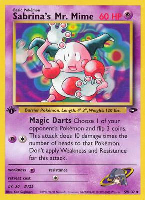 Sabrina's Mr. Mime card from Gym Challenge