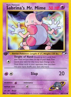 Sabrina's Mr. Mime card from Gym Heroes