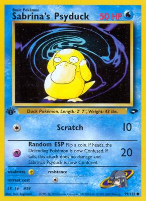 Sabrina's Psyduck card from Gym Challenge