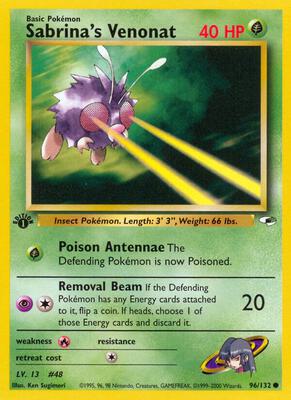 Sabrina's Venonat card from Gym Heroes