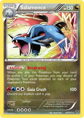Salamence card from Plasma Blast