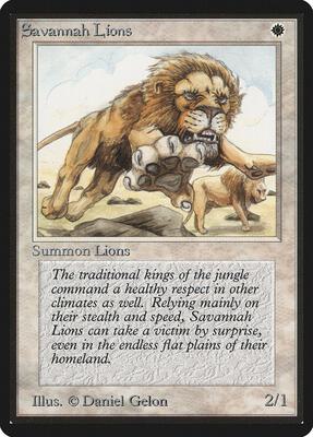 Savannah Lions card from Beta Edition