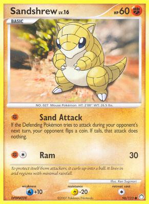 Sandshrew card from Mysterious Treasures