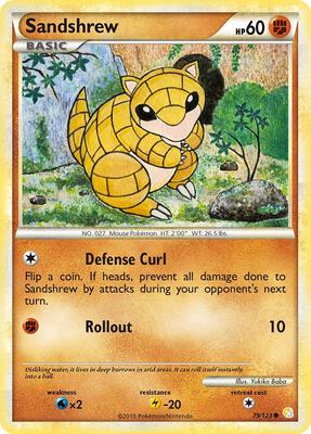 Sandshrew card from HeartGold SoulSilver