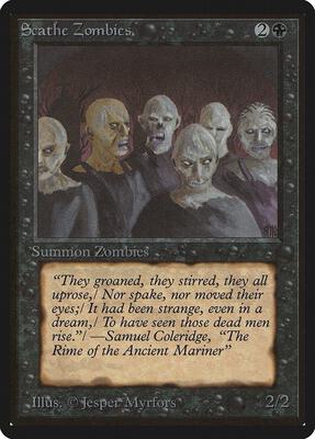 Scathe Zombies card from Beta Edition