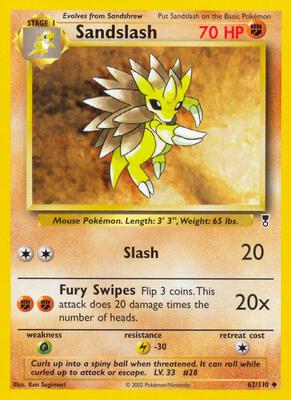 Sandslash card from Legendary Collection