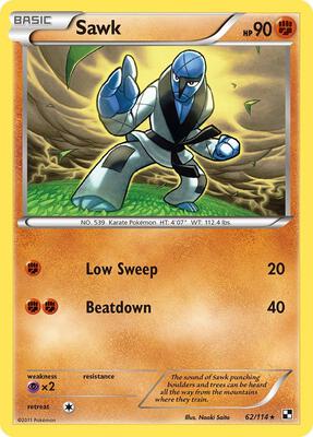 Sawk card from Black and White
