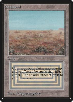 Scrubland card from Beta Edition