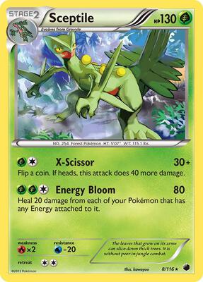 Sceptile card from Plasma Freeze