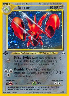 Scizor (10) card from Neo Discovery