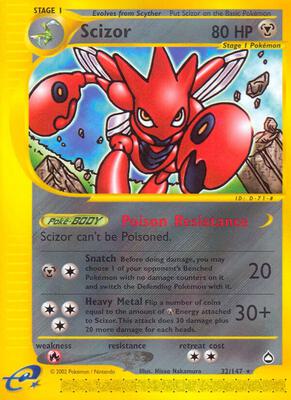 Scizor card from Aquapolis