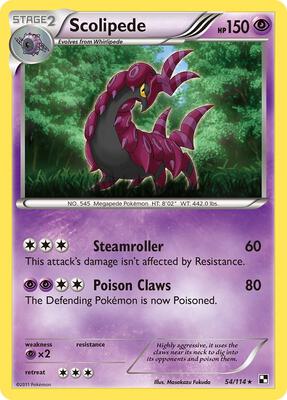 Scolipede card from Black and White