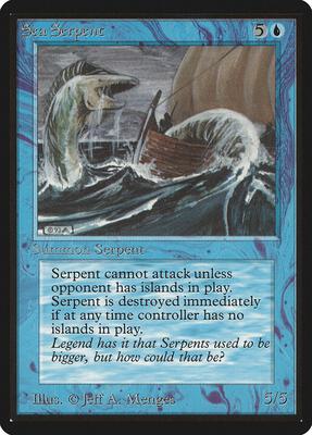 Sea Serpent card from Beta Edition
