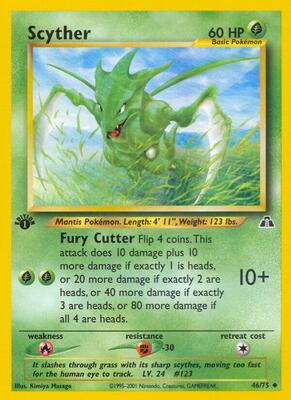 Scyther card from Neo Discovery