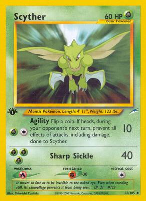 Scyther card from Neo Destiny
