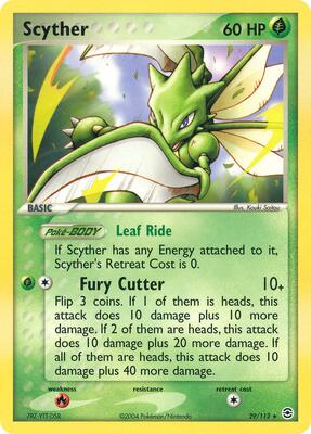 Scyther card from EX FireRed & LeafGreen