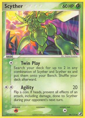 Scyther card from EX Unseen Forces