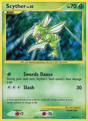 Scyther card from Platinum