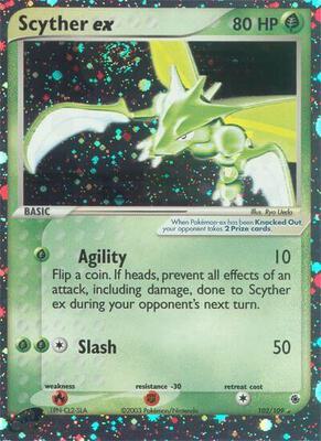 Scyther ex card from EX Ruby and Sapphire