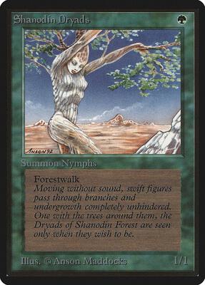 Shanodin Dryads card from Beta Edition