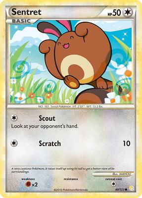 Sentret card from HeartGold SoulSilver