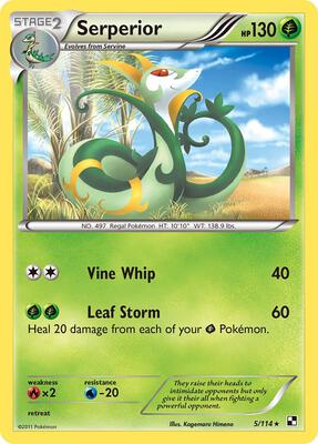 Serperior (5) card from Black and White
