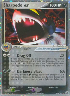 Sharpedo ex card from EX Deoxys
