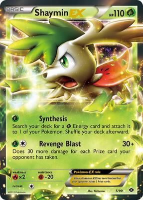 Shaymin EX card from Next Destinies