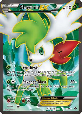 Shaymin EX (94 Full Art) card from Next Destinies