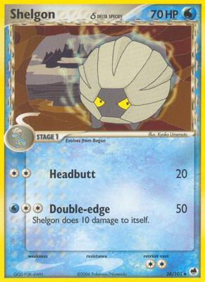 Shelgon (Delta Species) card from EX Dragon Frontiers