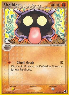 Shellder (Delta Species) card from EX Dragon Frontiers
