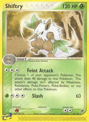 Shiftry - 22/100 card from EX Sandstorm