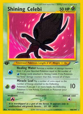 Shining Celebi card from Neo Destiny