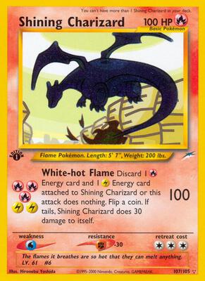 Shining Charizard card from Neo Destiny